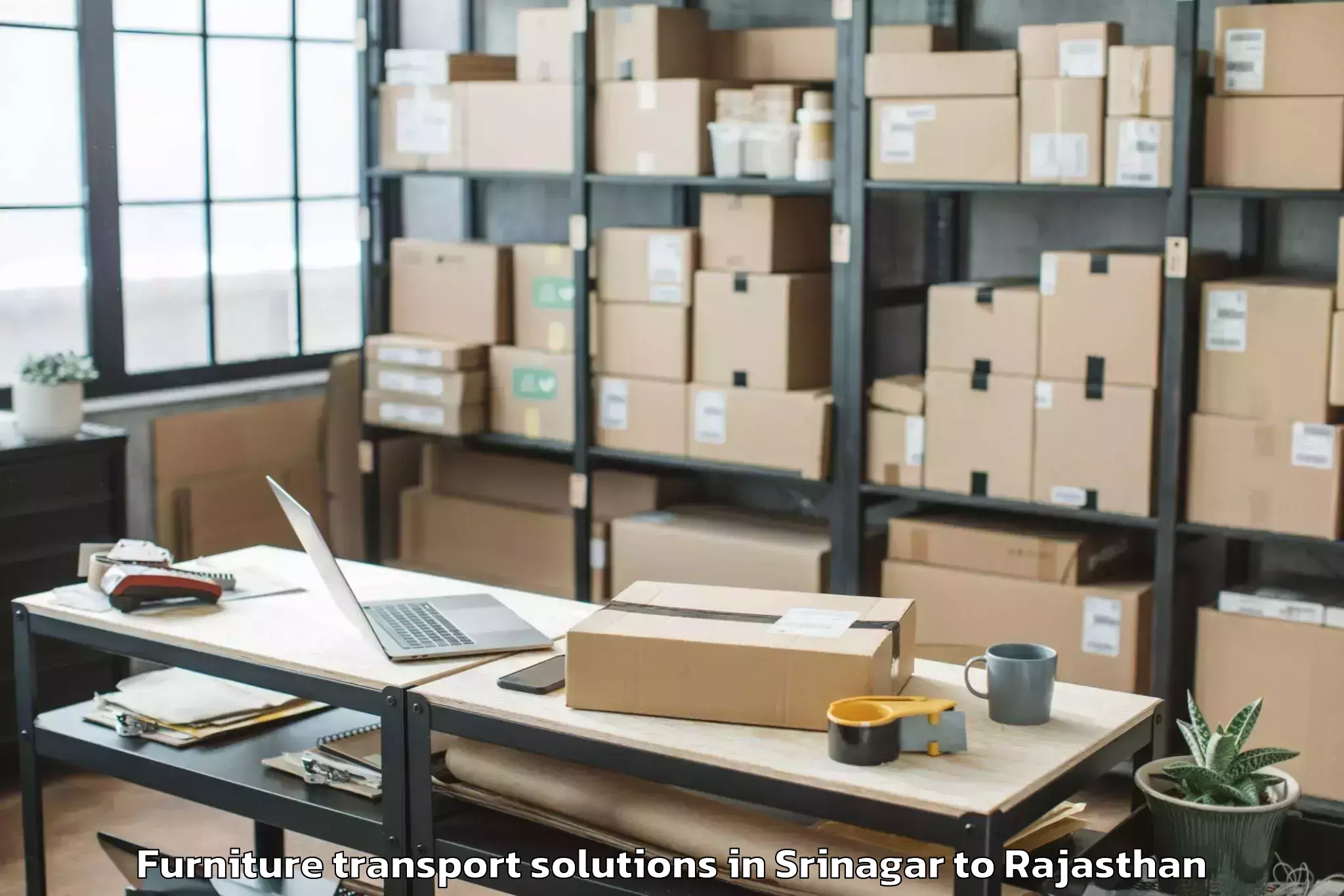 Comprehensive Srinagar to Kota Furniture Transport Solutions